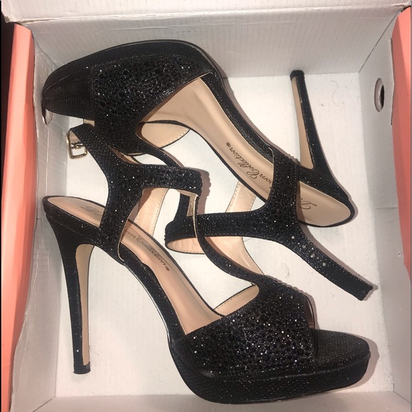 black glitter prom shoes